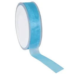 Organza Woven Edge Ribbon; Turquoise